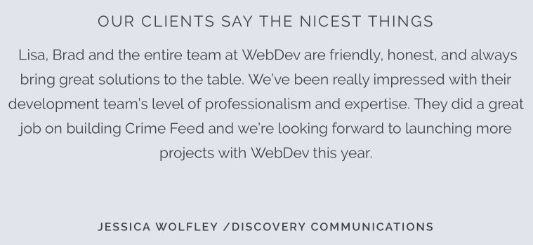 WebDevStudios Discovery Communications Testimonial