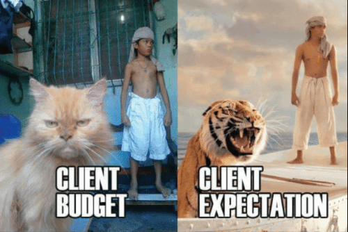 Disconnect between client budget and expectations