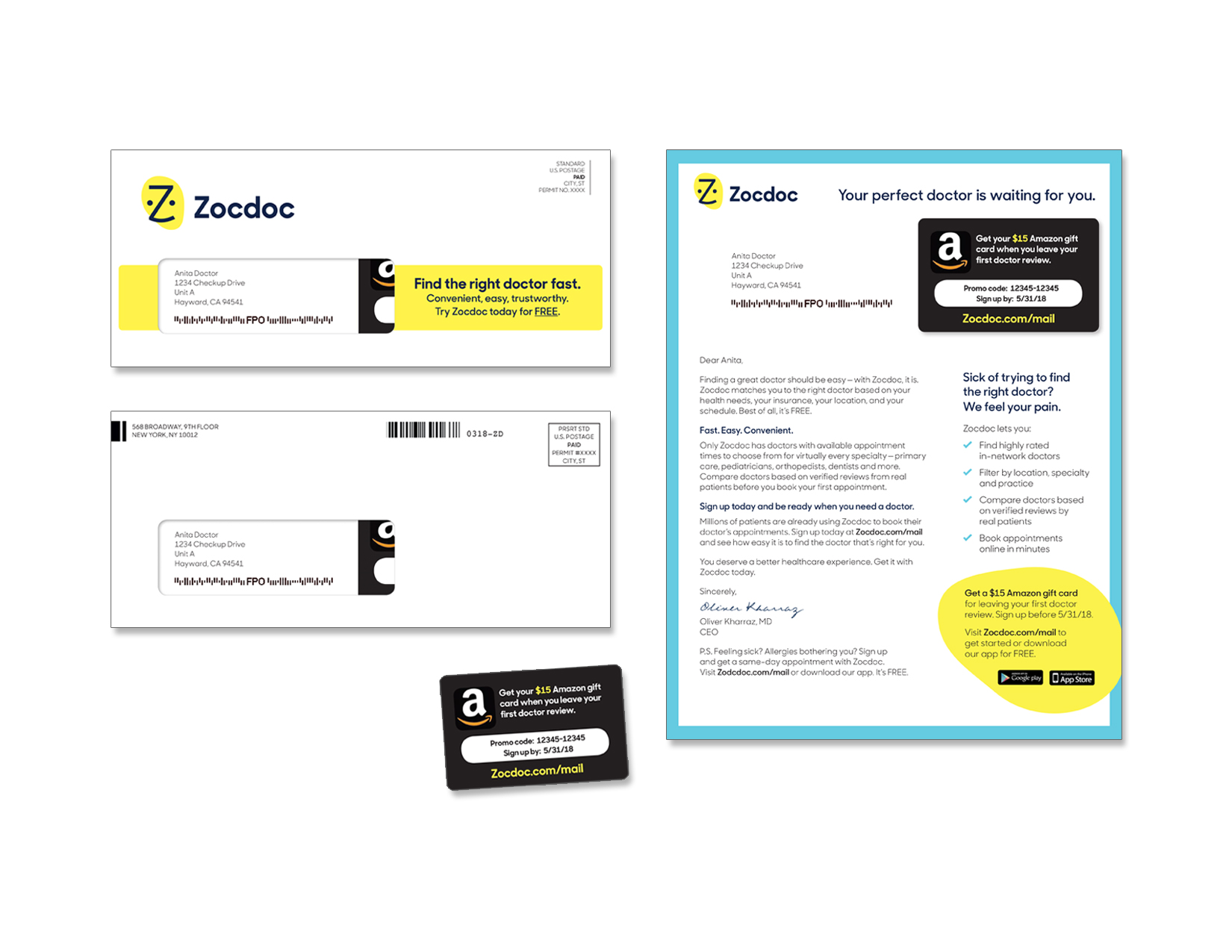 Gunderson Direct, Zocdoc Direct Mail Example