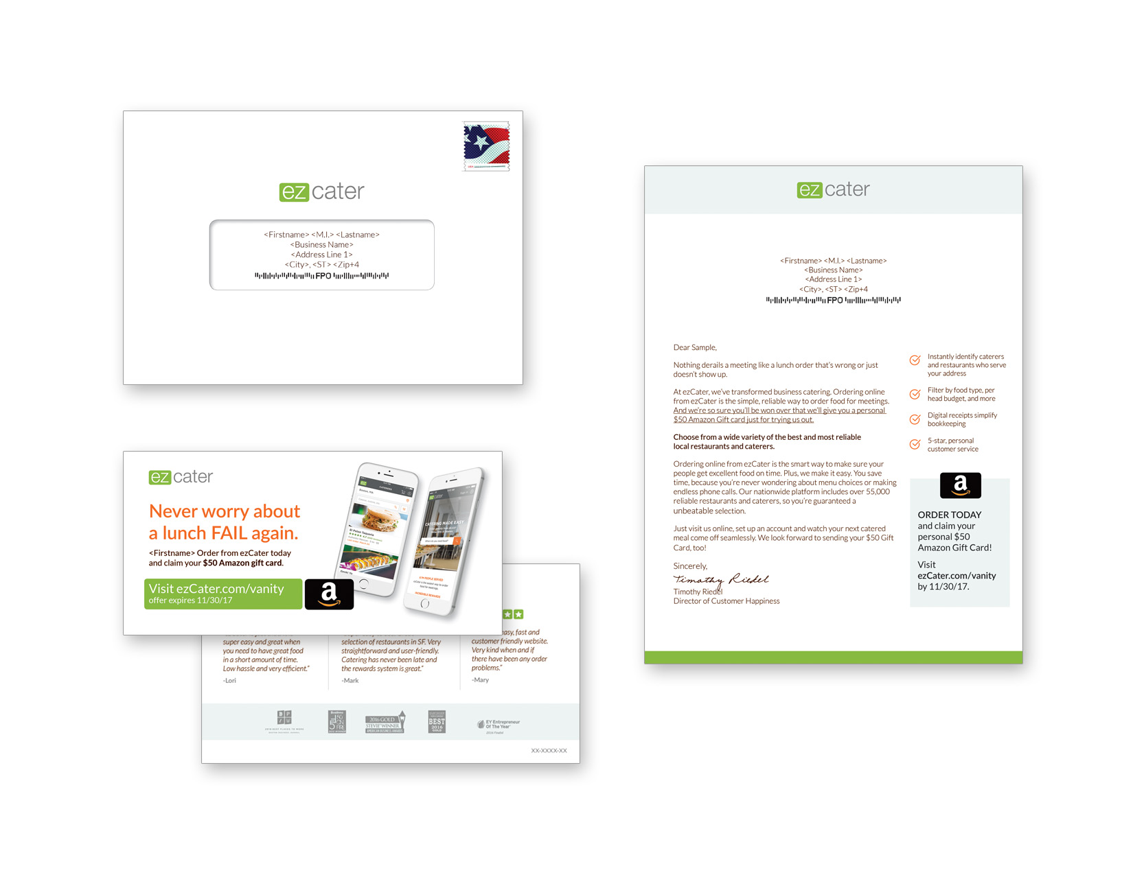 Gunderson Direct, ez Cater Direct Mail Example